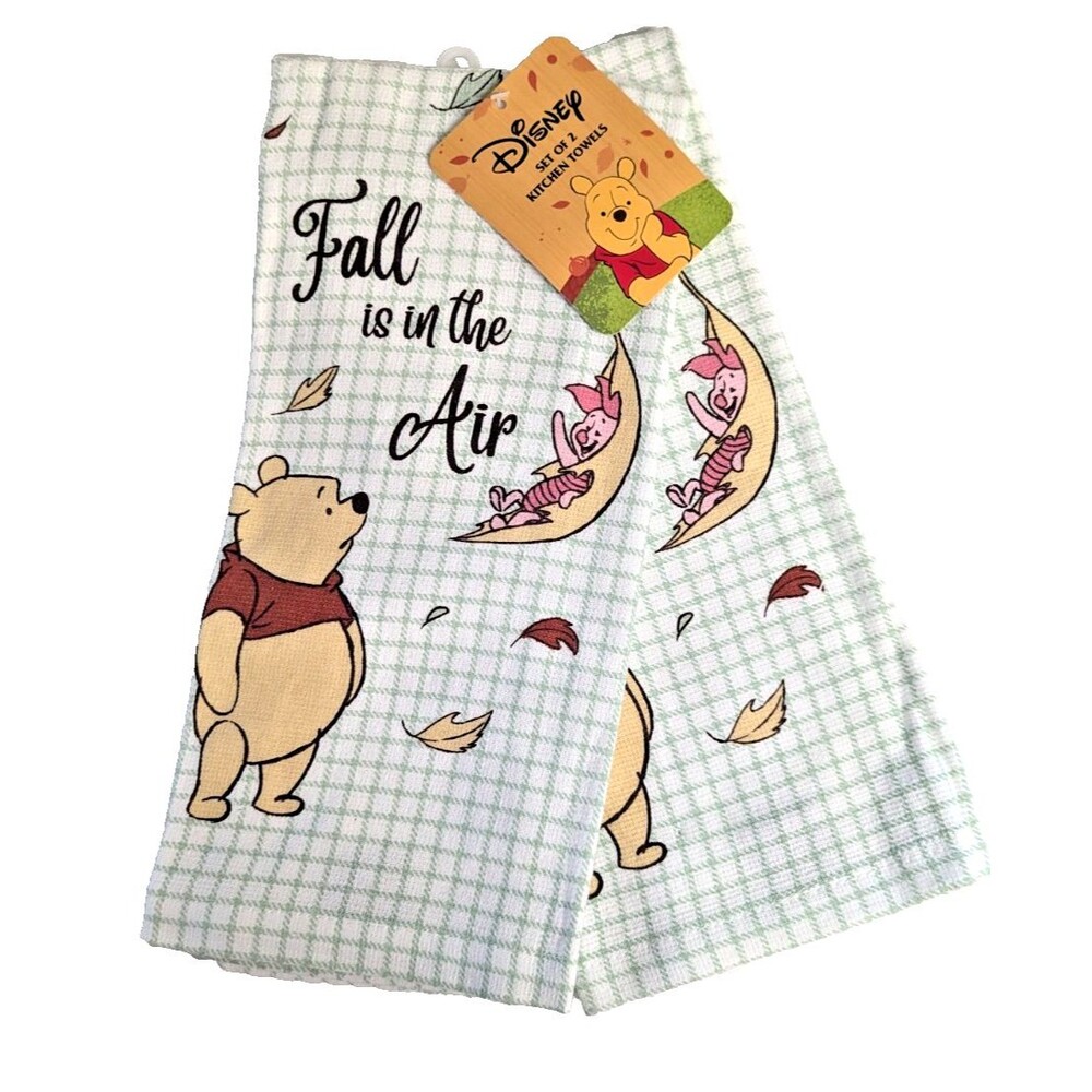 Disney Winnie The Pooh Piglet Fall Is in the Air Kitchen Towels 2pc Holiday Gift